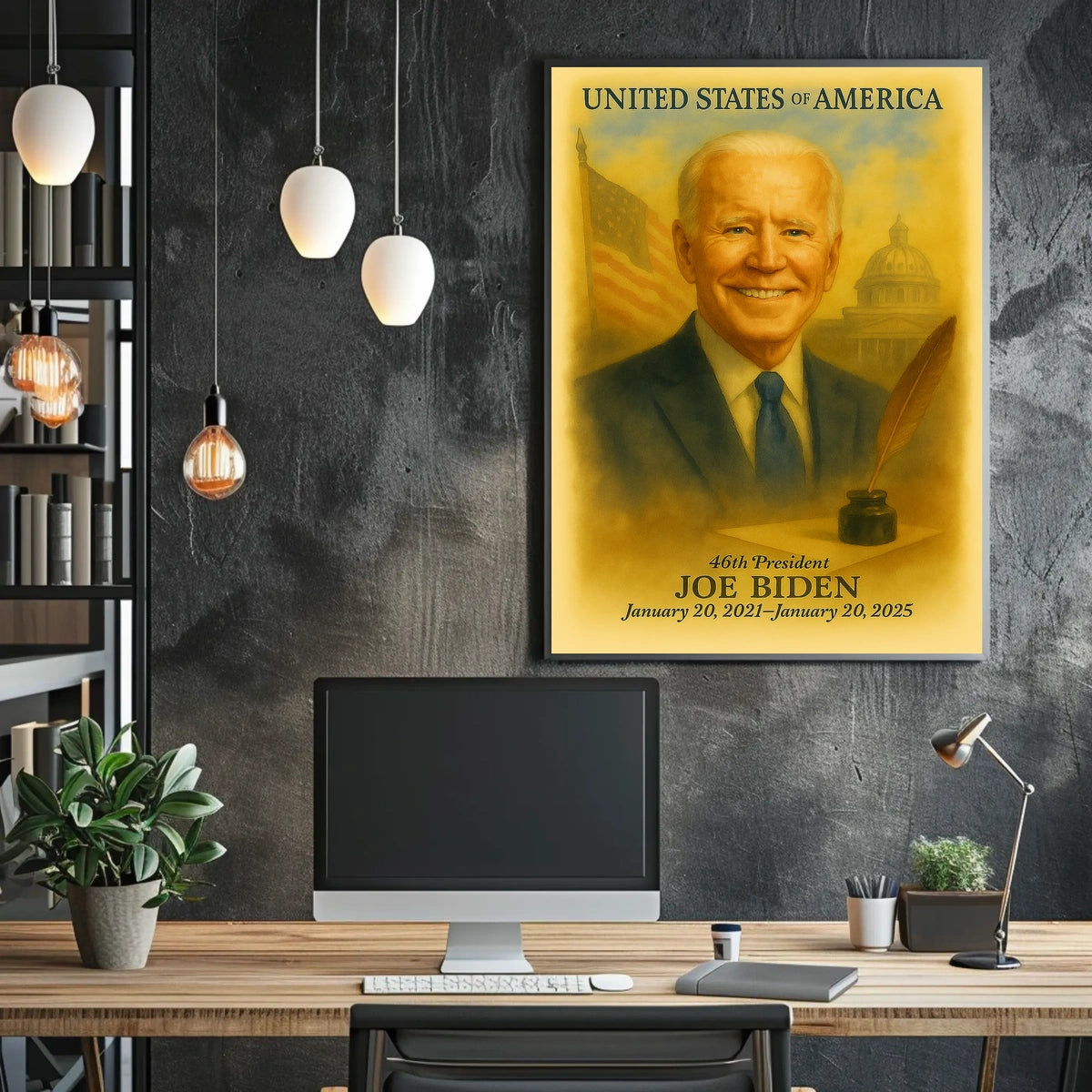 Joe Biden 46th President of the United States Vintage Watercolor Poster