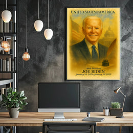Joe Biden 46th President of the United States Vintage Watercolor Poster