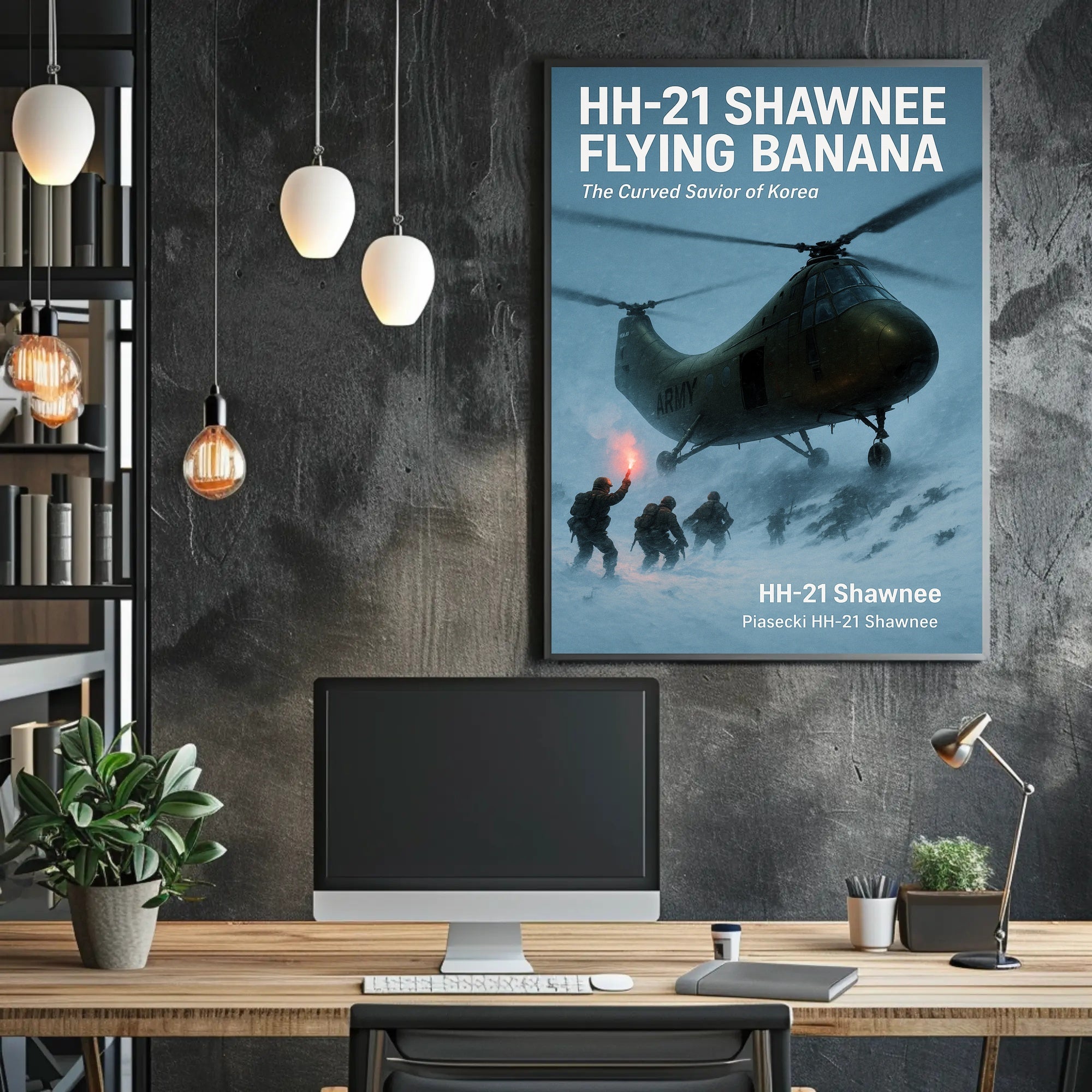HH-21 Shawnee The Curved Savior of Korea Poster PosterGoat