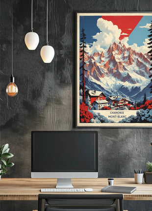 Chamonix-Mont-Blanc Scenic Travel Poster