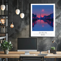 Dublin City Skyline at Sunset Urban or Cityscape Poster