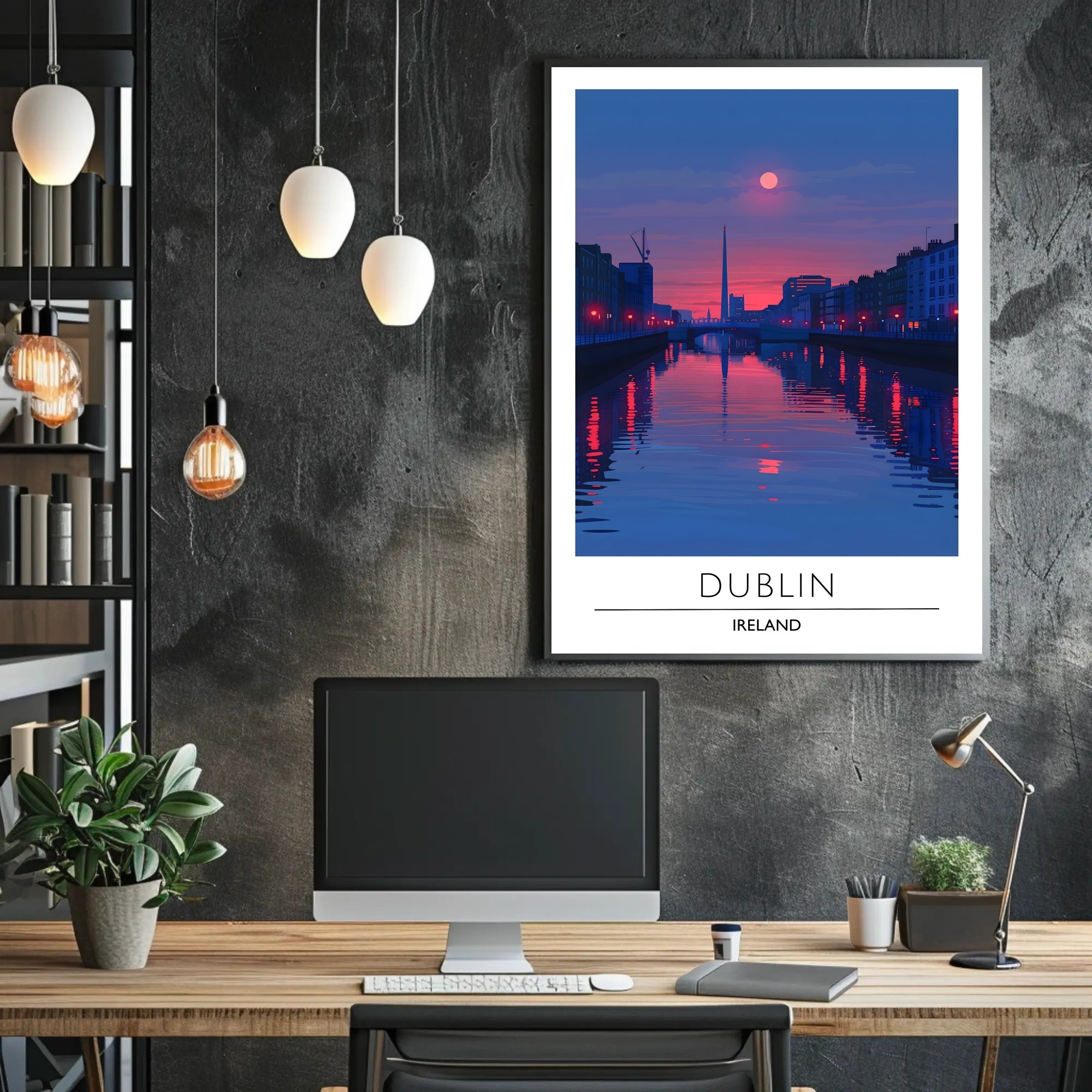 Dublin City Skyline at Sunset Urban or Cityscape Poster