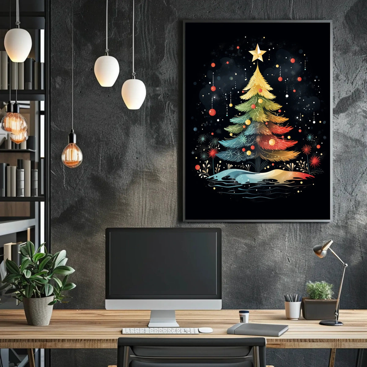 Enchanting Christmas Tree Poster: Festive Holiday Art