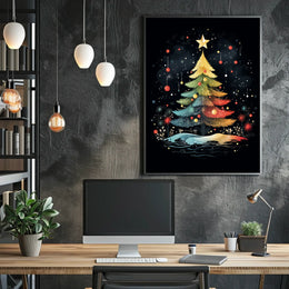 Enchanting Christmas Tree Poster: Festive Holiday Art