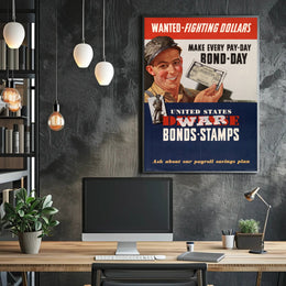 Wanted Fighting Dollars Vintage Poster Art Print for Home Decor PosterGoat