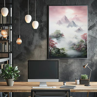 Serene Mountain Landscape in Timeless Artistic Poster
