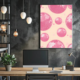 Pink Disco Balls Pop Culture Poster PosterGoat