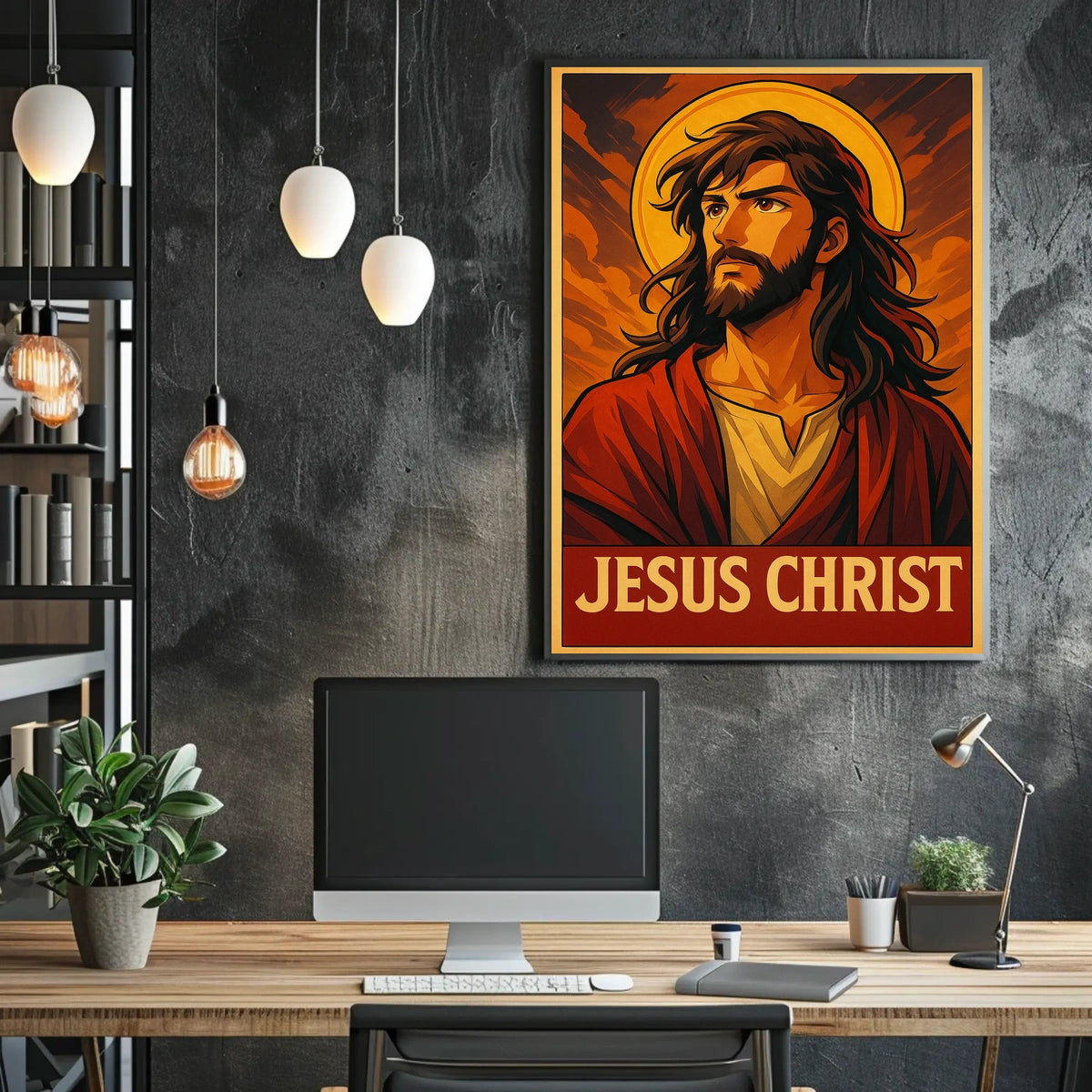 Jesus Christ Iconic Representation Poster