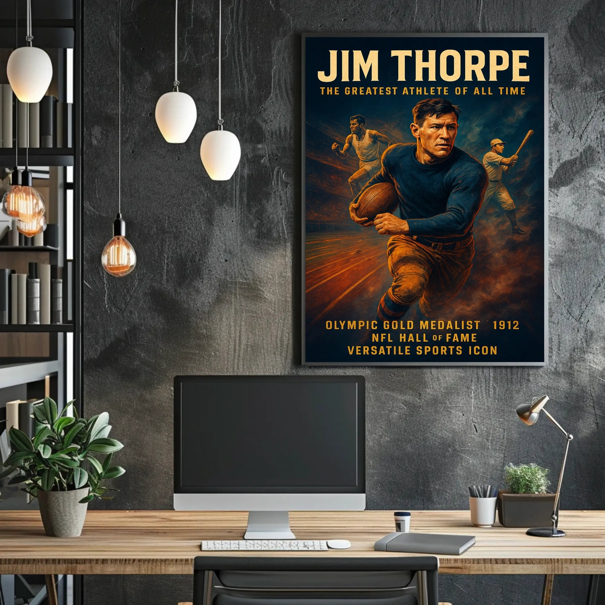 Jim Thorpe Legendary Sports Icon Poster
