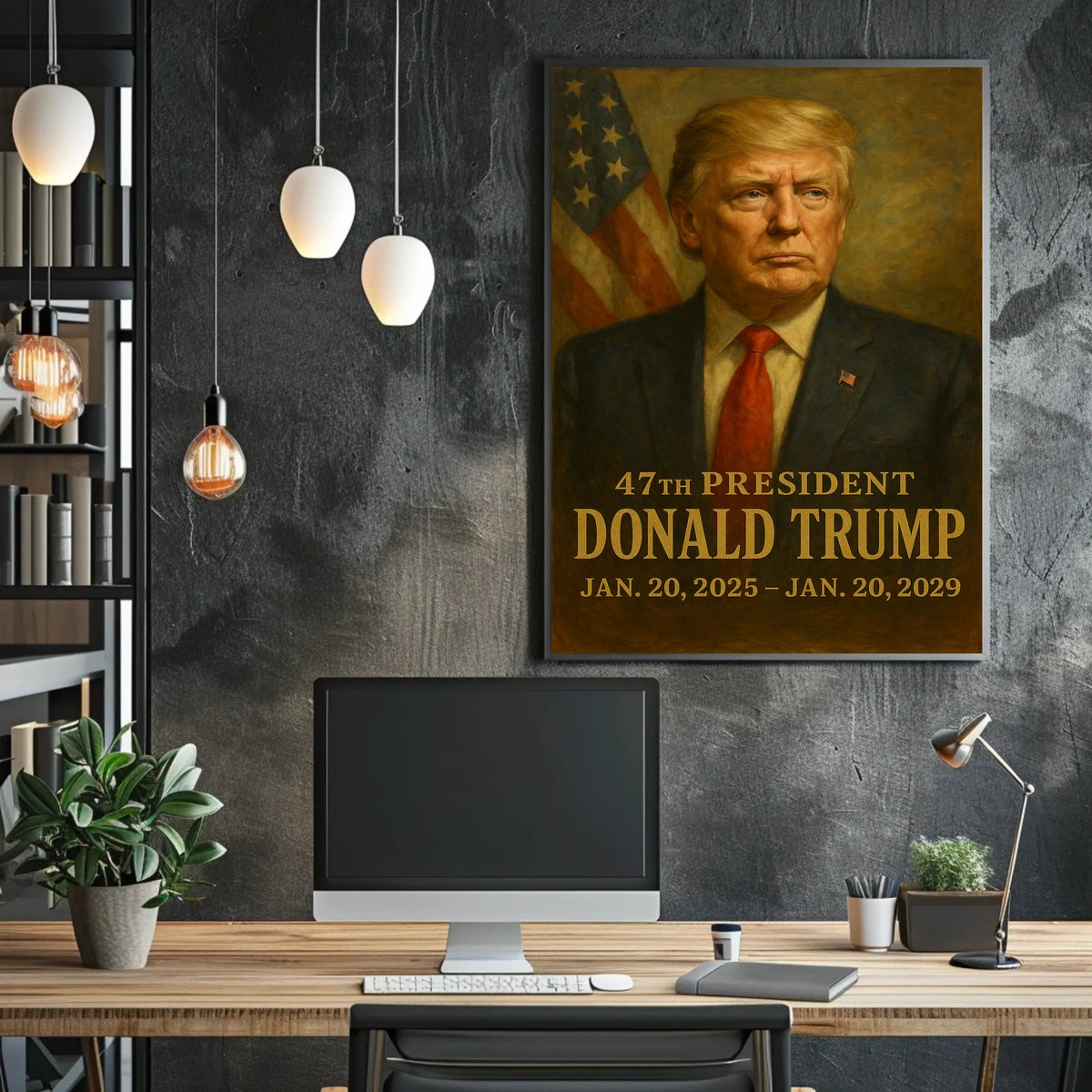 Patriotic Trump 47th President Vintage Scenic Poster