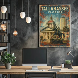 Tallahassee Skyline Florida Wanderlust Realism Poster