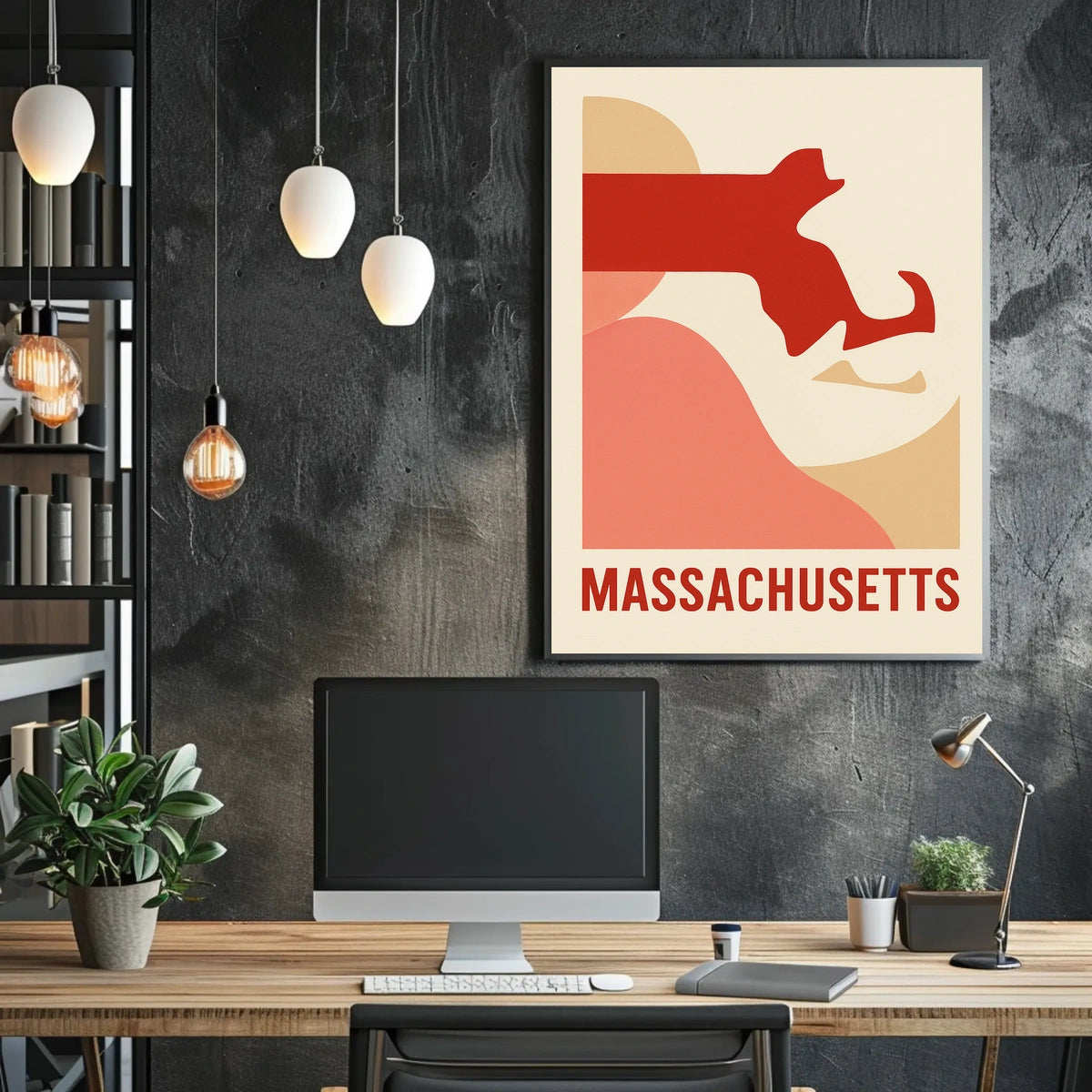 Massachusetts Abstract Art Poster