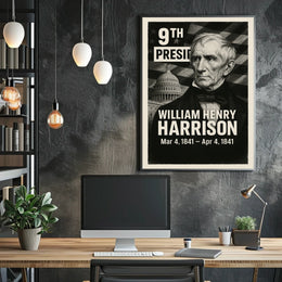 William Henry Harrison 9th President of the United States Digital Montaje Poster