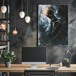 Ethereal Skeleton Abstract Art Poster: Dynamic Design PosterGoat