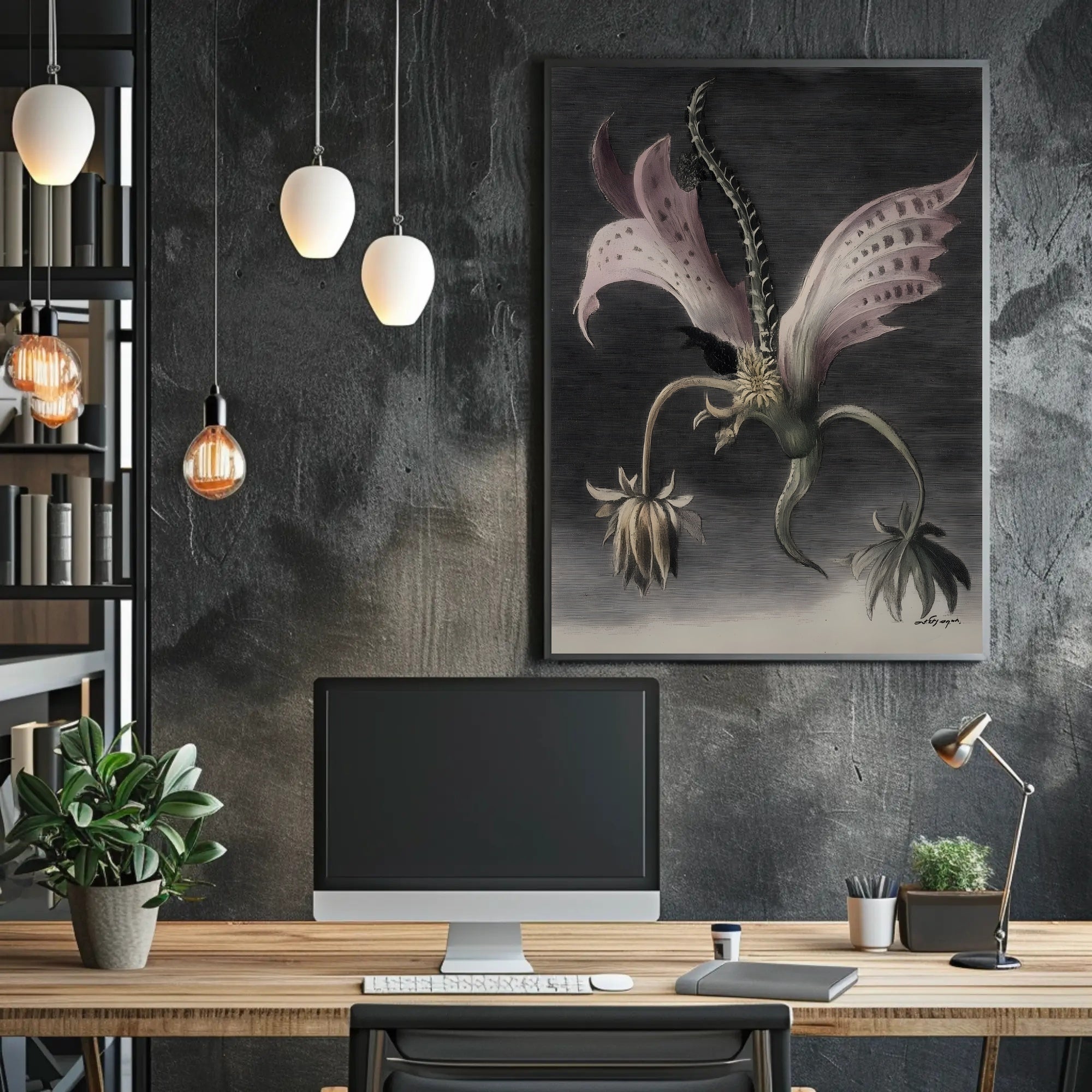 Ethereal Alien Flora Abstract Art Poster PosterGoat