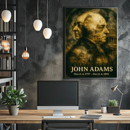 John Adams 2nd President of the United States Double Exposure Poster