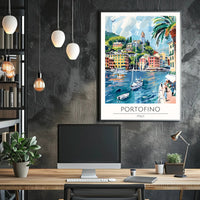 Portofino Harbor Poster PosterGoat