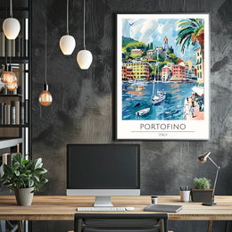 Portofino Harbor Poster PosterGoat
