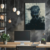 Dark Fantasy Poster: Mysterious Eyes, Abstract Background PosterGoat