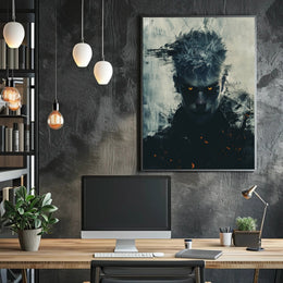 Dark Fantasy Poster: Mysterious Eyes, Abstract Background PosterGoat