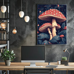 Enchanted Mushrooms Wall Art Print Decor