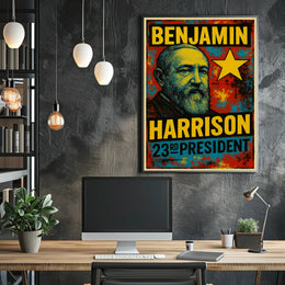 Benjamin Harrison 23rd President of the United States Graffiti Pop Art Poster