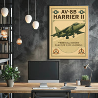 AV-8B Harrier II Vintage Military Recruitment Poster