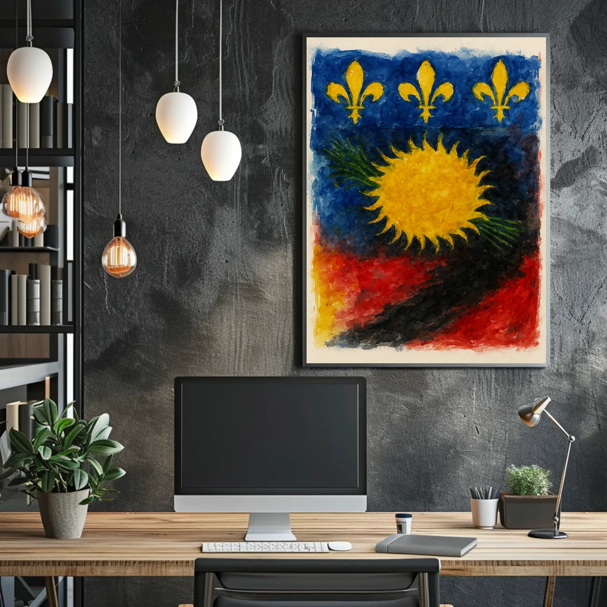 Vibrant Heraldic Design Poster