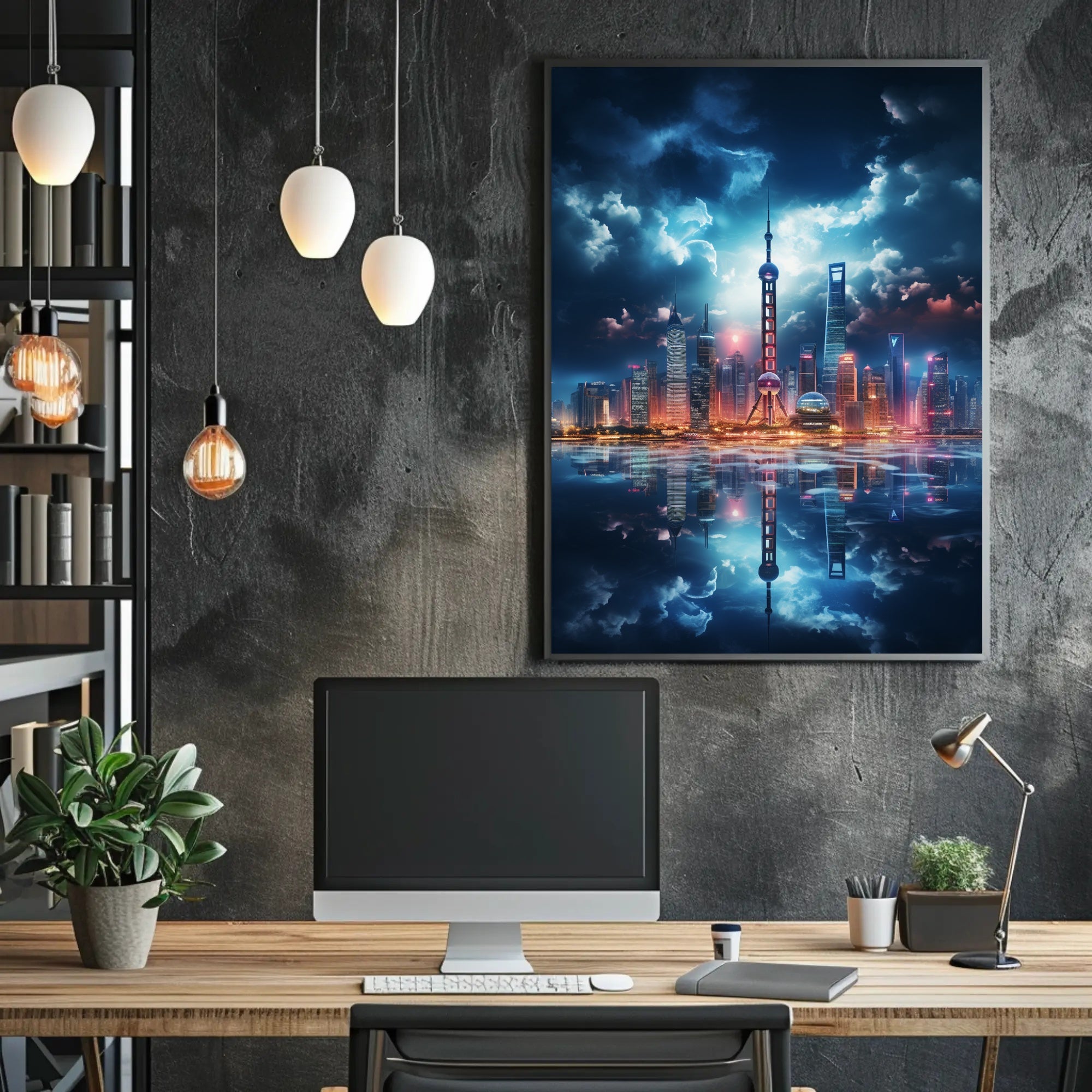 Reflections Of A Modern Skyline Modern Poster
