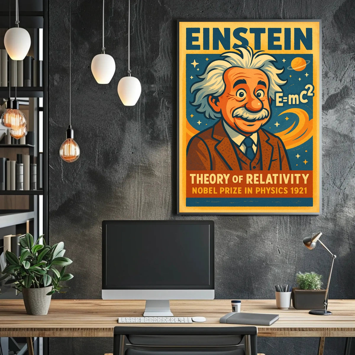 Albert Einstein Relativity Scenic Inspiration Poster