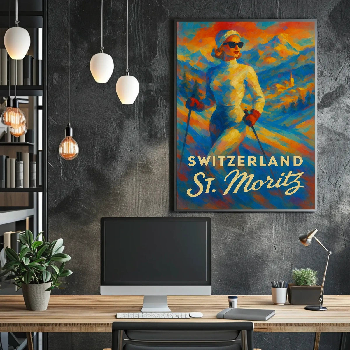 St. Moritz Skiing Adventure Poster