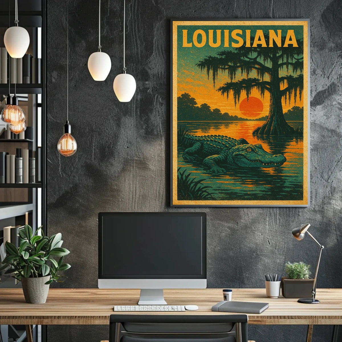Louisiana Bayou Sunset Poster