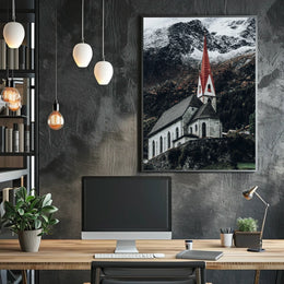 Alpine Church In Winter Poster