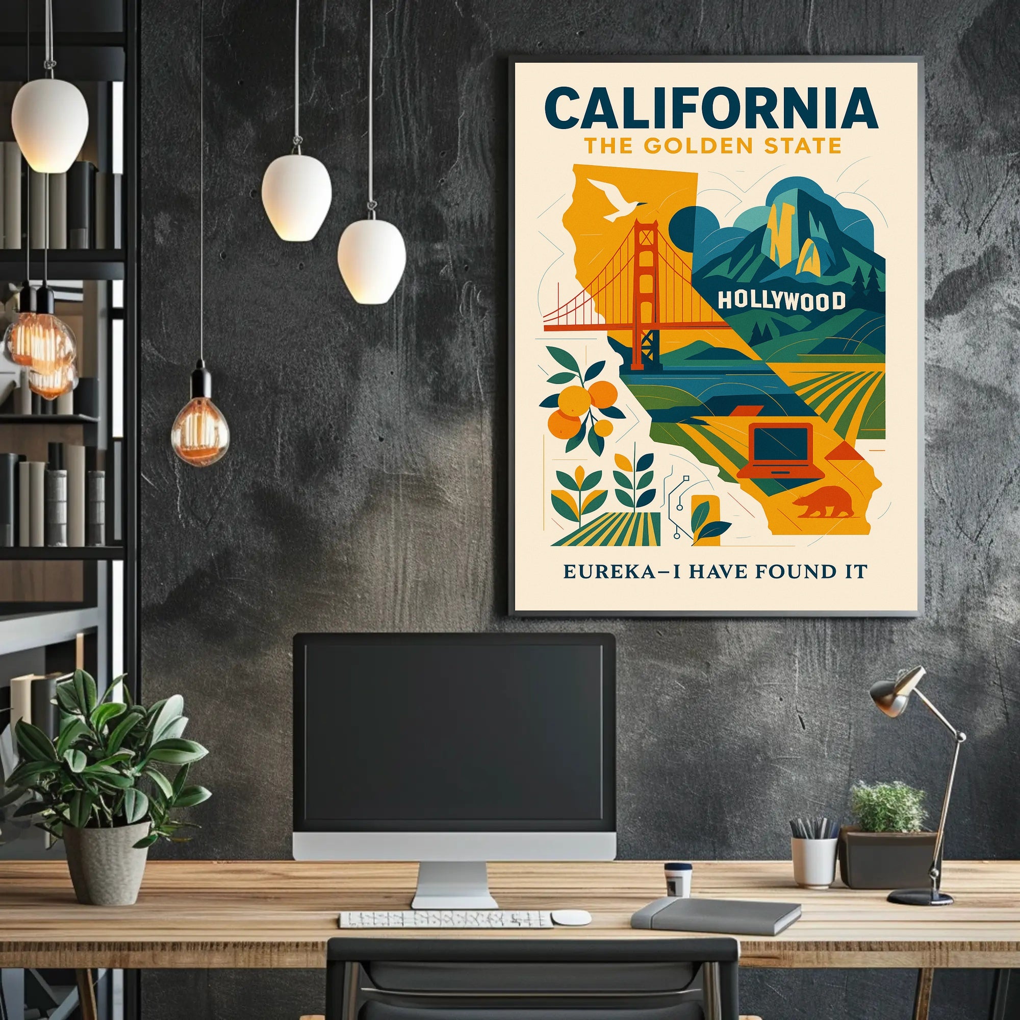 California Icons and Industry: Vintage Travel Poster