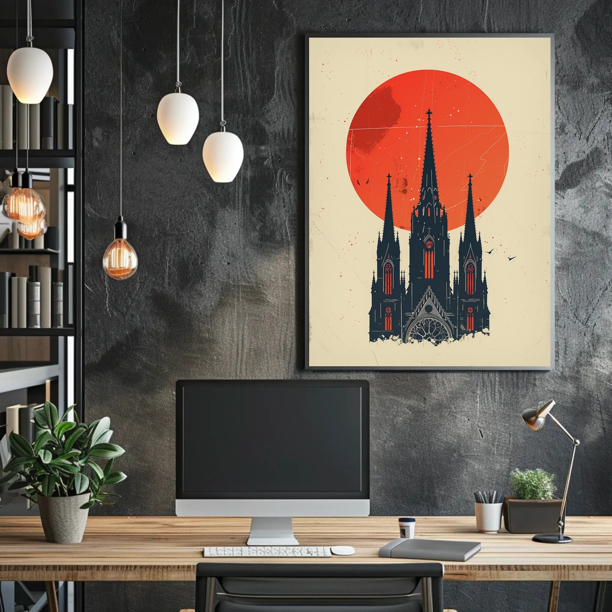 Panda Relaxing with Watermelon in Tropical Paradise PosterGoat