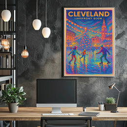 Cleveland Lakefront Glow Poster