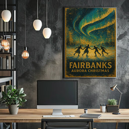 Fairbanks Aurora Christmas Poster