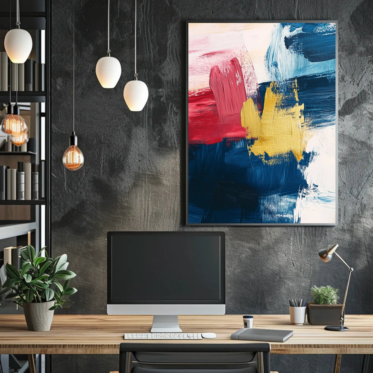 Modern Abstract Layered Color Field Composition Poster