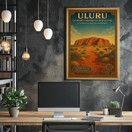 Uluru Vintage Travel Poster Wall Art Print