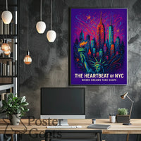 Vibrant New York Cityscape Poster with Modern Urban Art