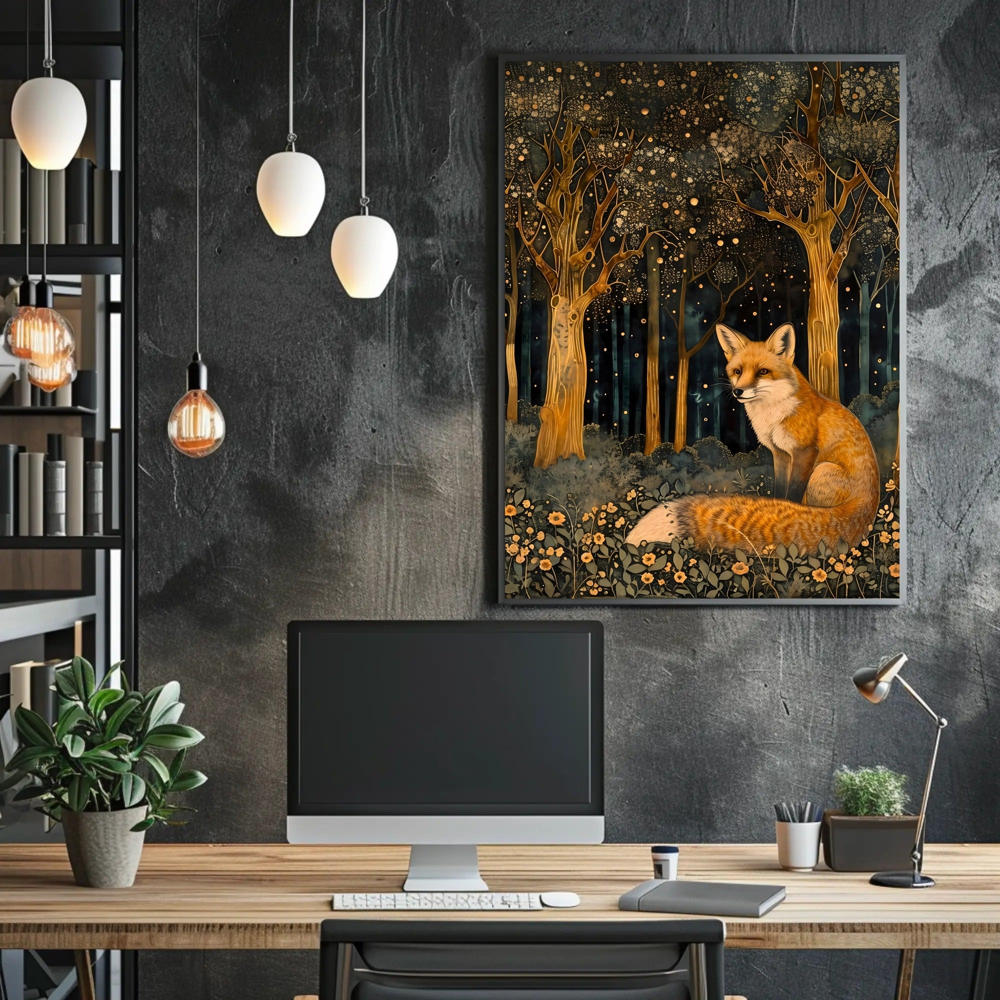 Whimsical Fox in Enchanted Forest Fantasy or Mythology Poster
