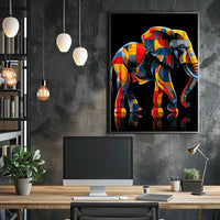 Vibrant Elephant Mosaic Poster
