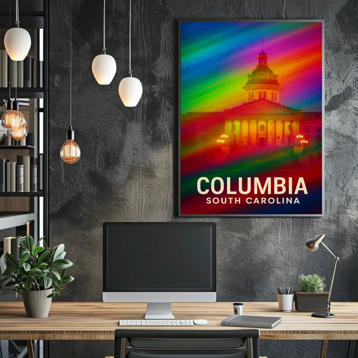 Columbia South Carolina Vibrant Pop Art Poster