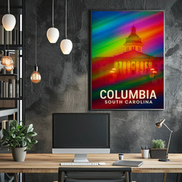 Columbia South Carolina Vibrant Pop Art Poster