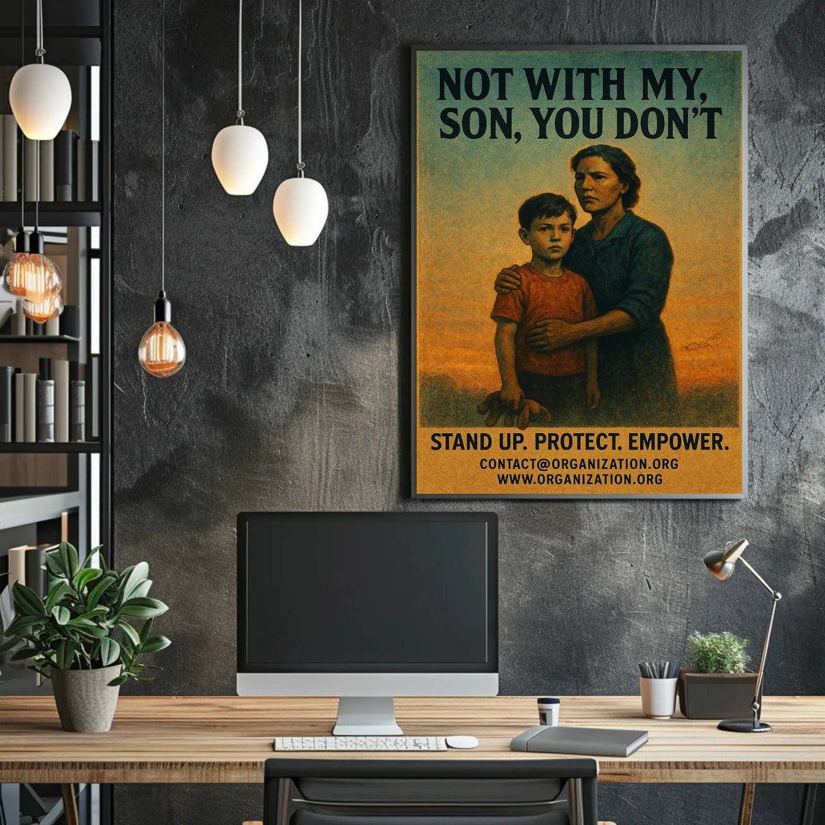 Empowerment Vintage Poster: Mother and Son Bond