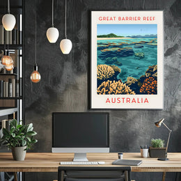 Great Barrier Reef: Vibrant Marine Life and Coral Formations Poster