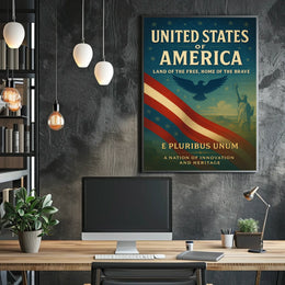 United States of America A Nation of Innovation and Heritage Poster