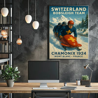Switzerland Bobsleigh Team Chamonix 1924 Poster