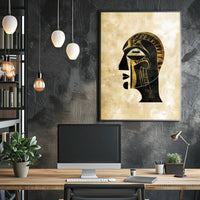 Pharaoh Abstract Poster Wall Art Gold Minimalist Print