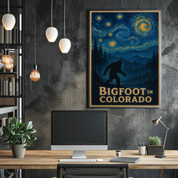 Bigfoot in Colorado: Artistic Mythology Poster PosterGoat